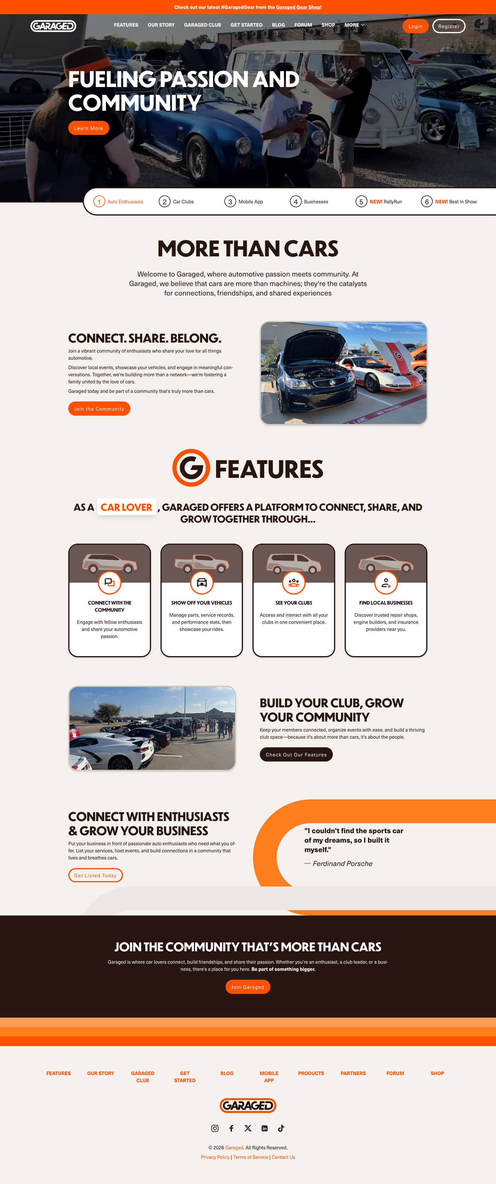 Garaged community platform