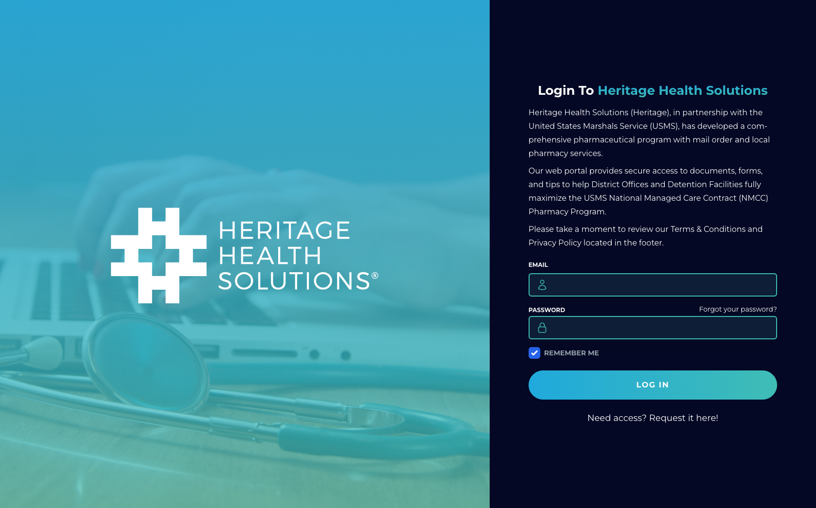Heritage Health Solutions USMS portal