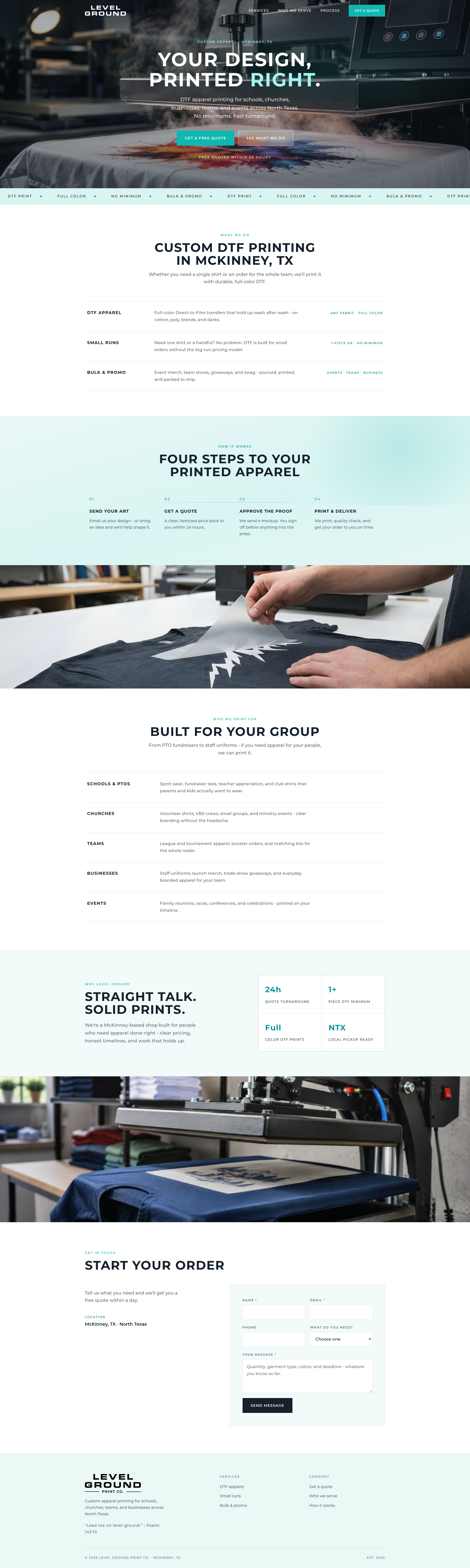Level Ground Print Co. website