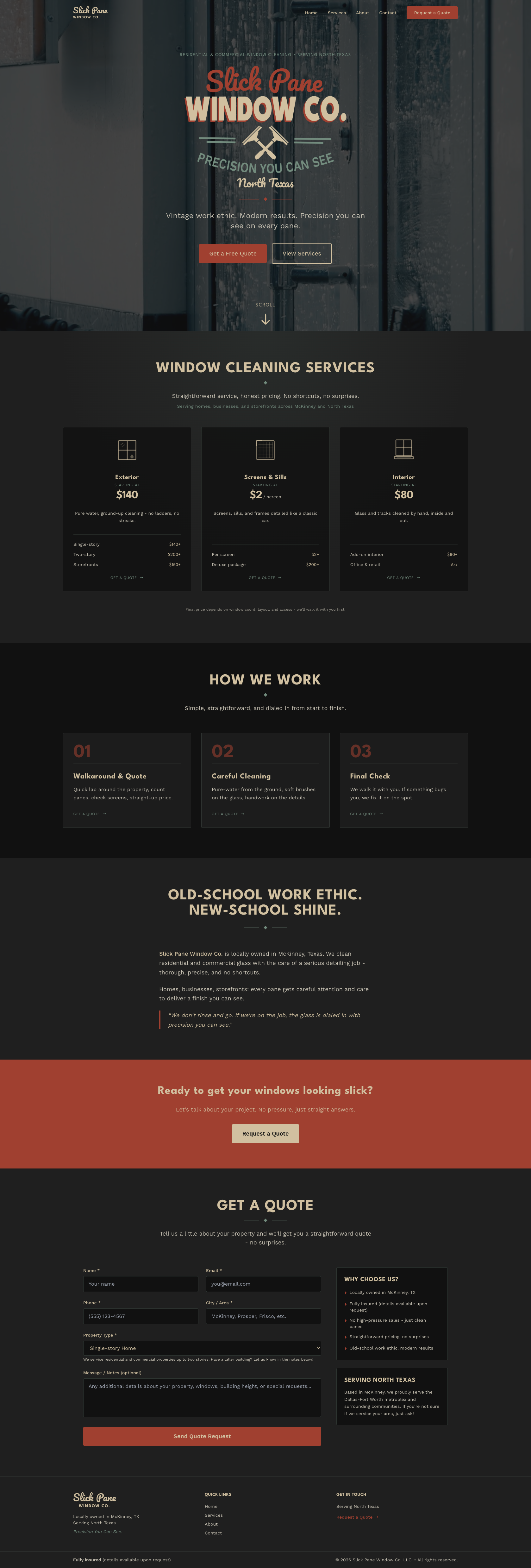 Slick Pane Window Co. website